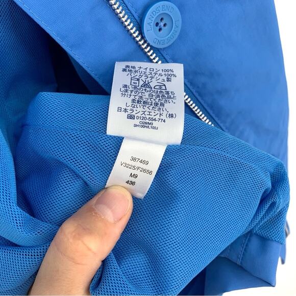 LANDS' END Nylon Utility Jacket Cerulean Blue XL - Picture 8 of 11